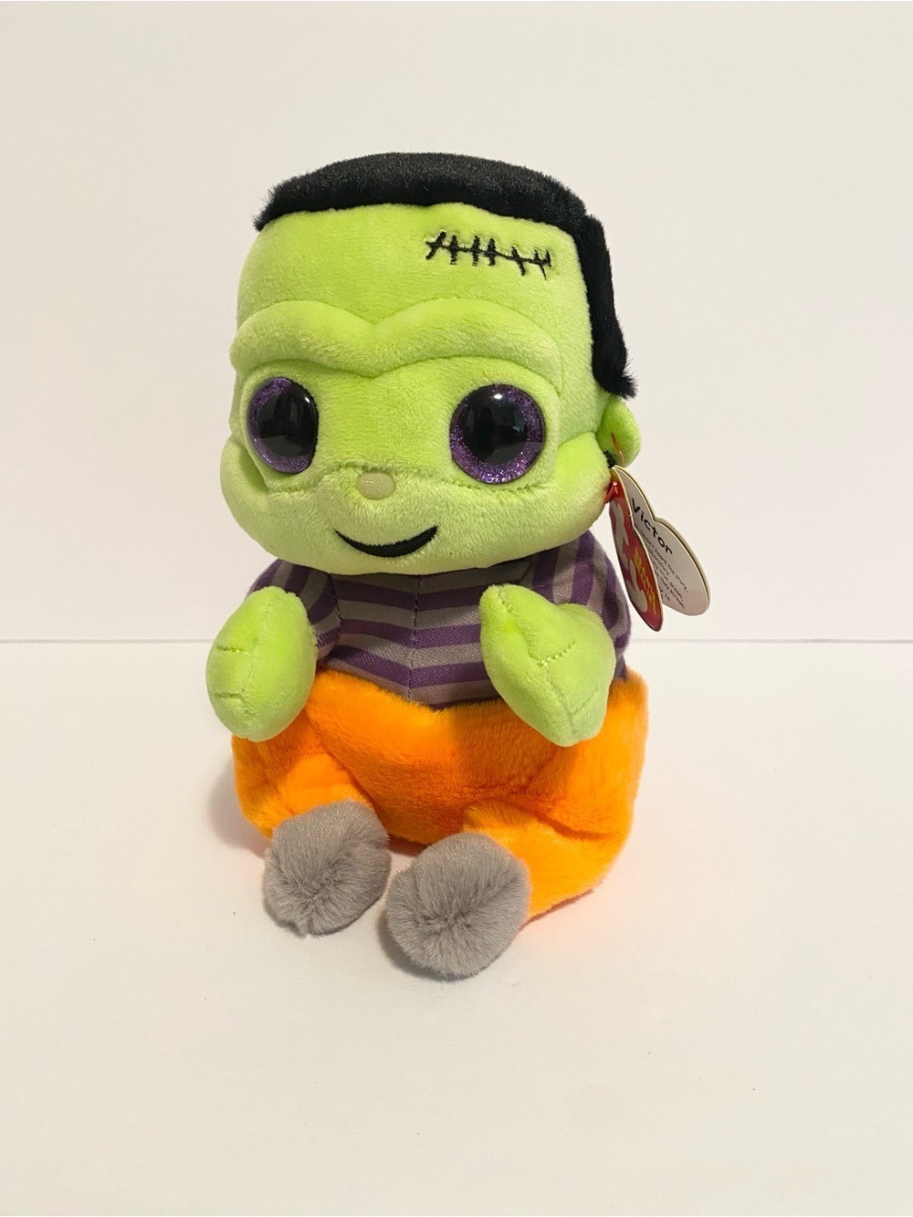 Ty Beanie Bellies Victor Frankenstein Plush Stuffed Toy 2024 Heart Tag NWT Baby